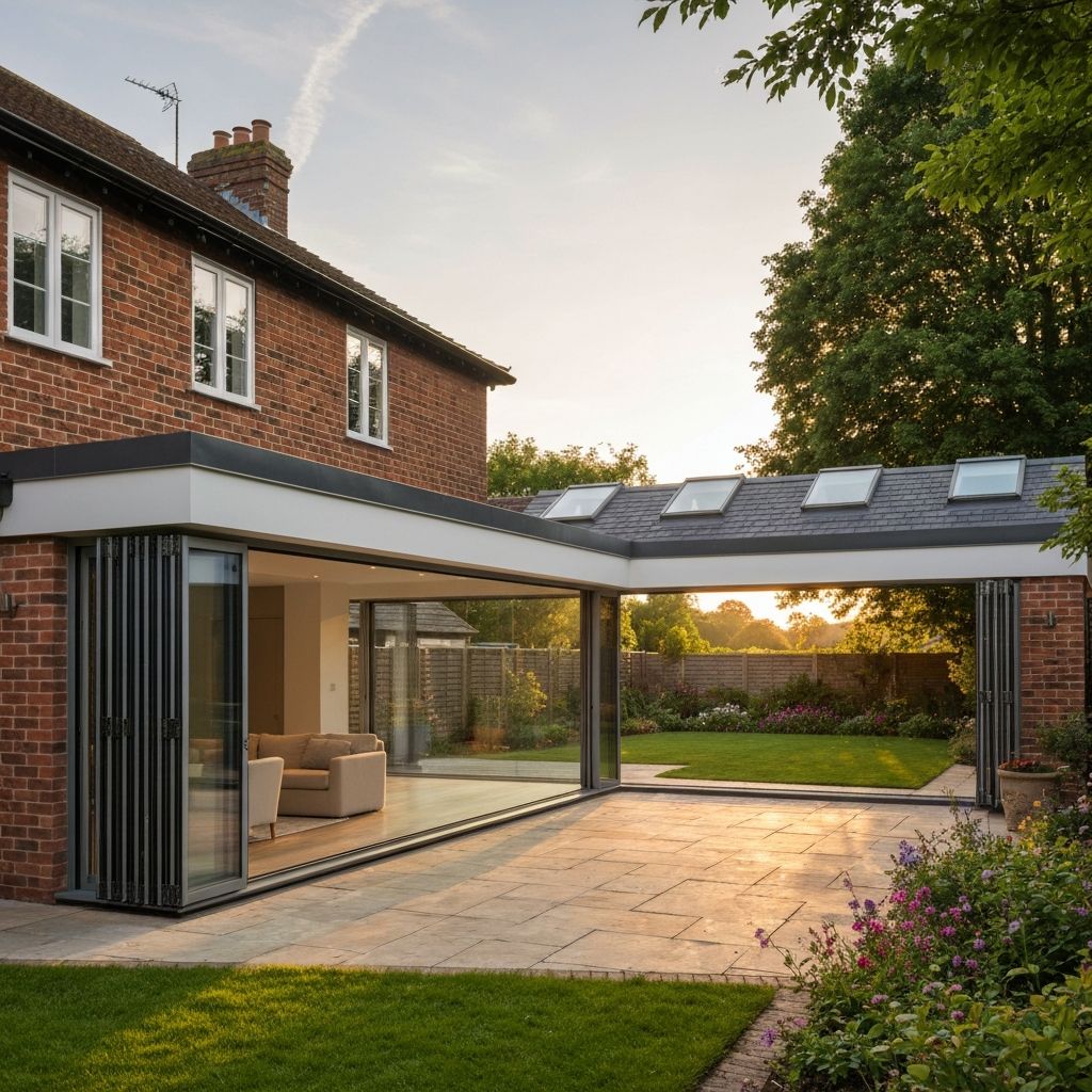 Modern single-storey rear extension with bi-fold doors